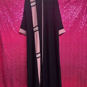 Elegant Black and Pink Abaya